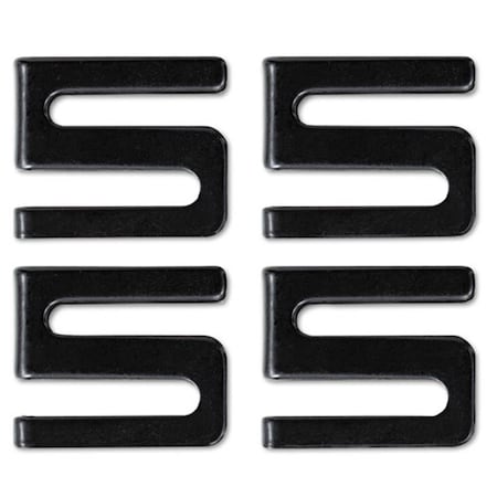 Palacedesigns Wire Shelving S Hooks- Metal- Black, 4PK PA3359301